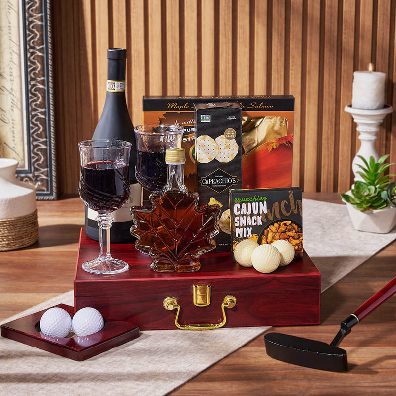 Golf Practice & Wine Gift, wine gift, wine, seafood gift, seafood, golf gift, golf, putting gift, putting, Toronto delivery