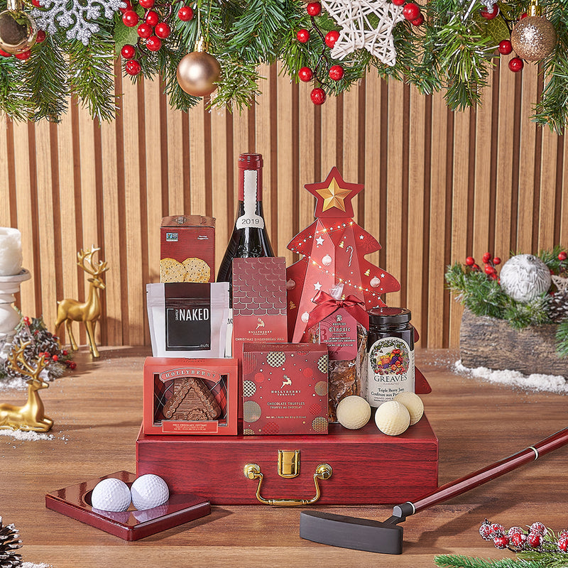 Golfer's Holiday Wine Gift Basket
