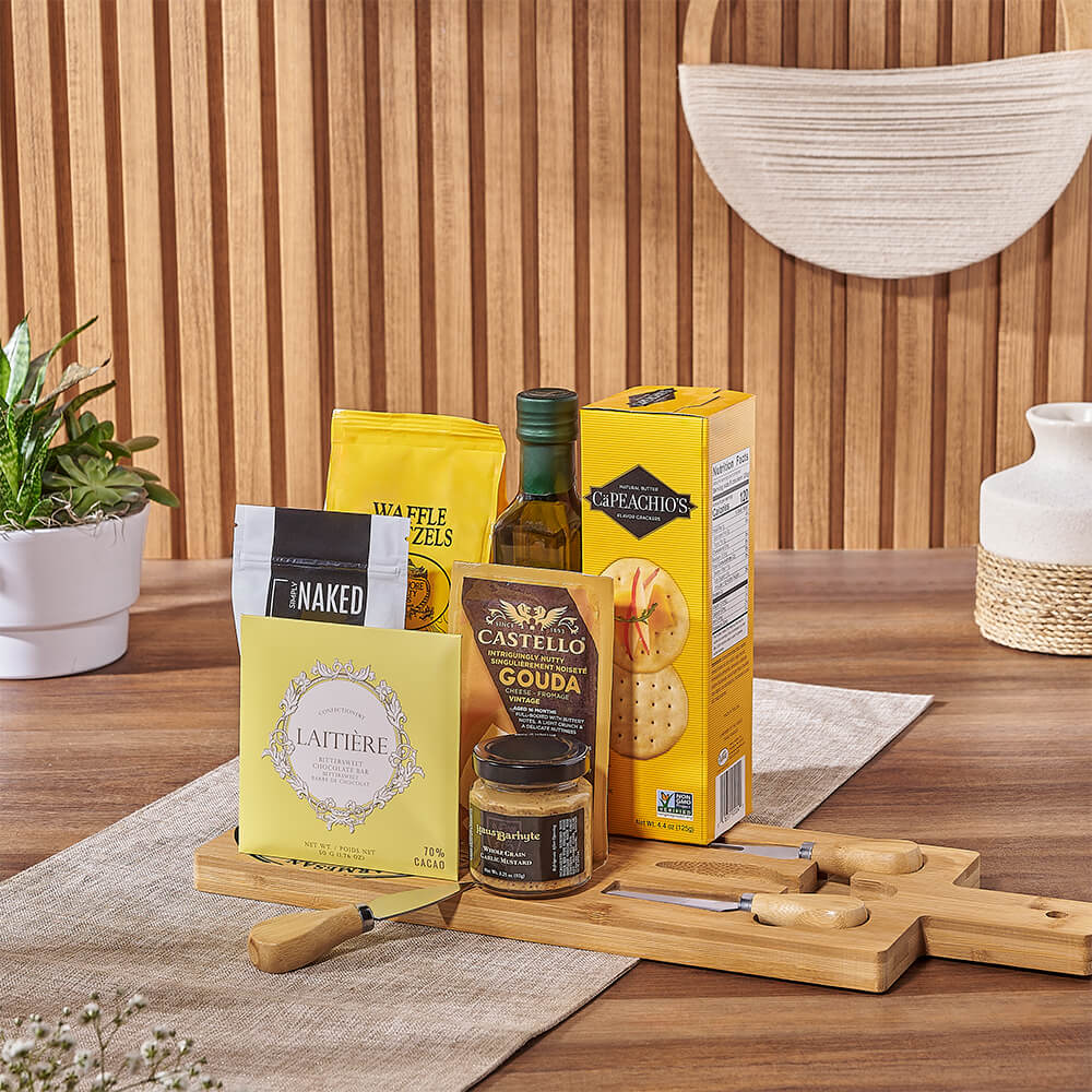 Gourmet Cheese &amp; Cracker Gift Set, cheese gift, cheese, cheese board gift, cheese board, Toronto delivery