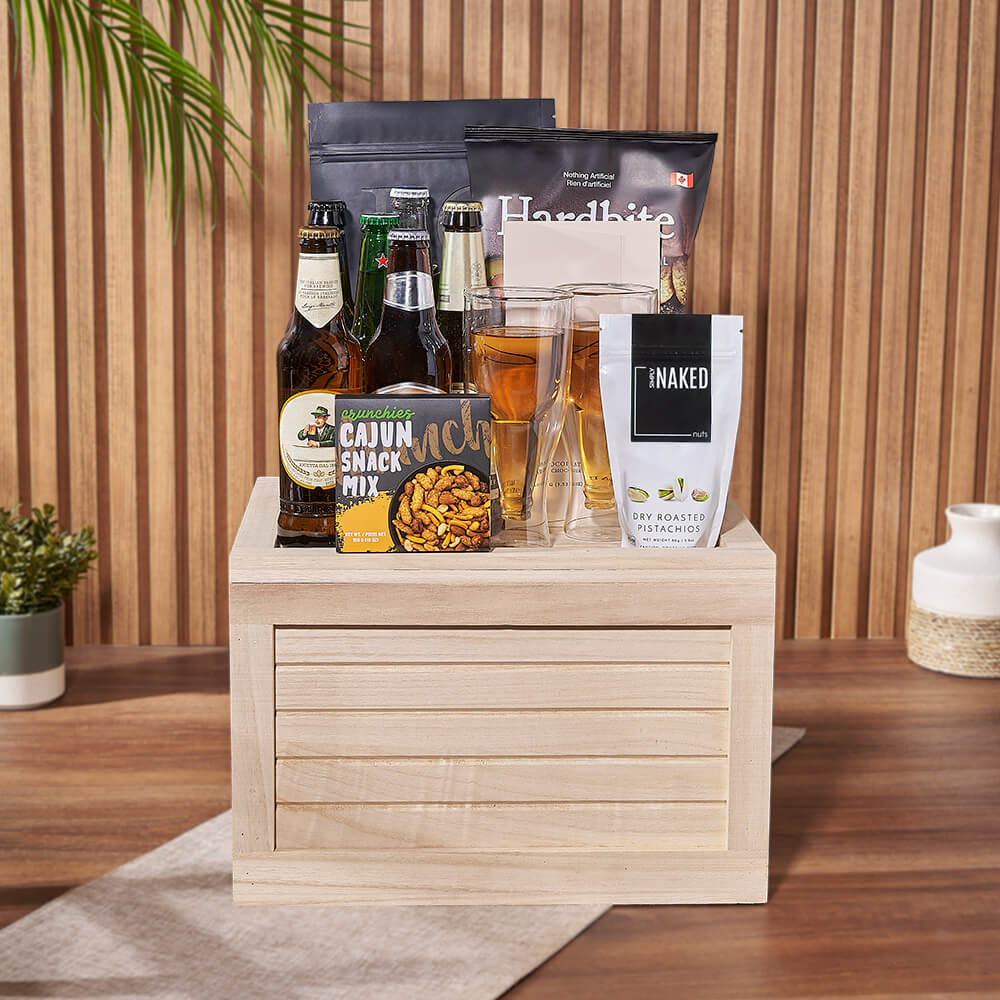 Gourmet Snack &amp; Beer Gift Crate, beer gift, beer, snack gift, snack, Toronto delivery