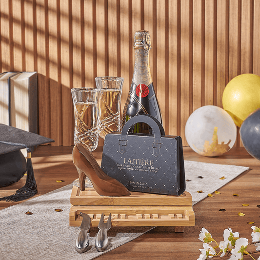 Graduating in Style Gift Set, graduation gift, graduation, chocolate gift, chocolate, champagne gift, champagne, sparkling wine gift, sparkling wine, Toronto delivery