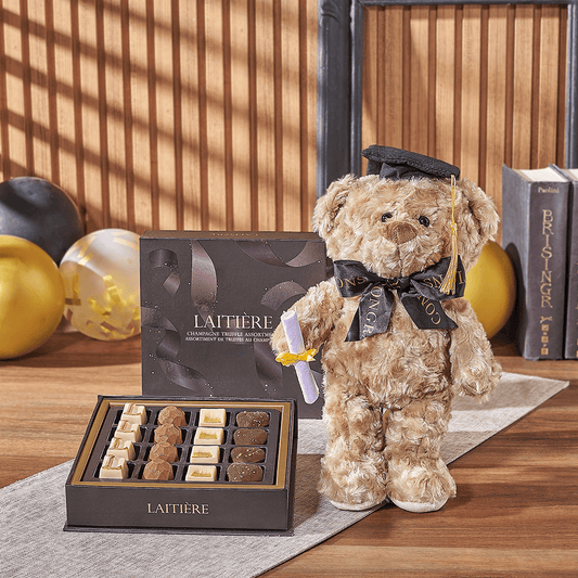 Graduation Bear & Truffle Gift, chocolate gift, chocolate, graduation gift, graduation, plush gift, plush, Toronto delivery