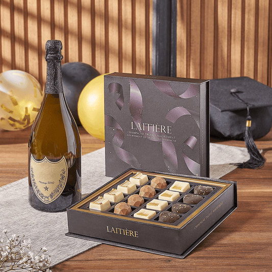 Graduation Champagne & Truffle Gift, graduation gift, graduation, champagne gift, champagne, sparkling wine gift, sparkling wine, chocolate gift, chocolate, Toronto delivery