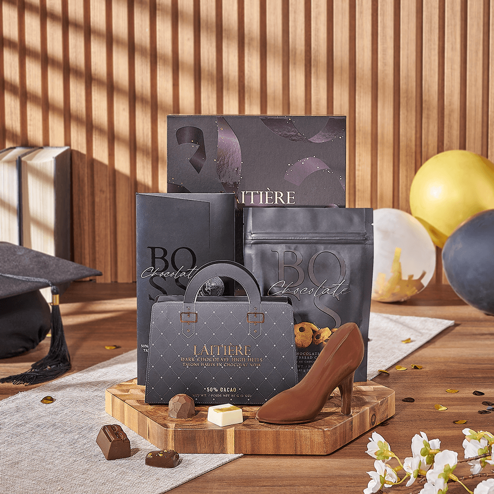Graduation Champagne-Inspired Chocolates – how the gift is presented
