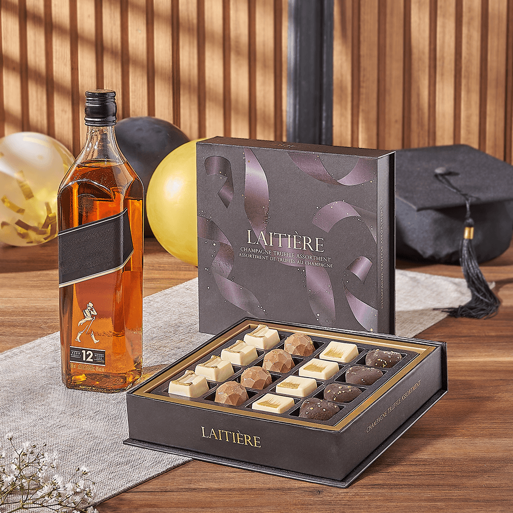 Graduation Spirits &amp; Truffle Gift, graduation gift, graduation, liquor gift, liquor, chocolate gift, chocolate, Toronto delivery