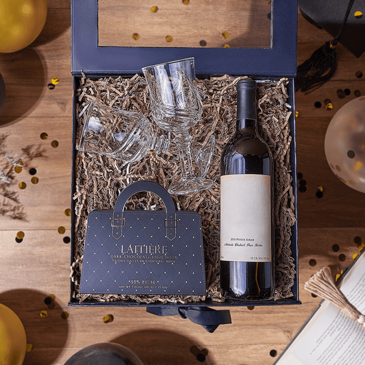 Graduation Wine Gift Box, graduation gift, graduation, wine gift, wine, chocolate gift, chocolate, Toronto delivery