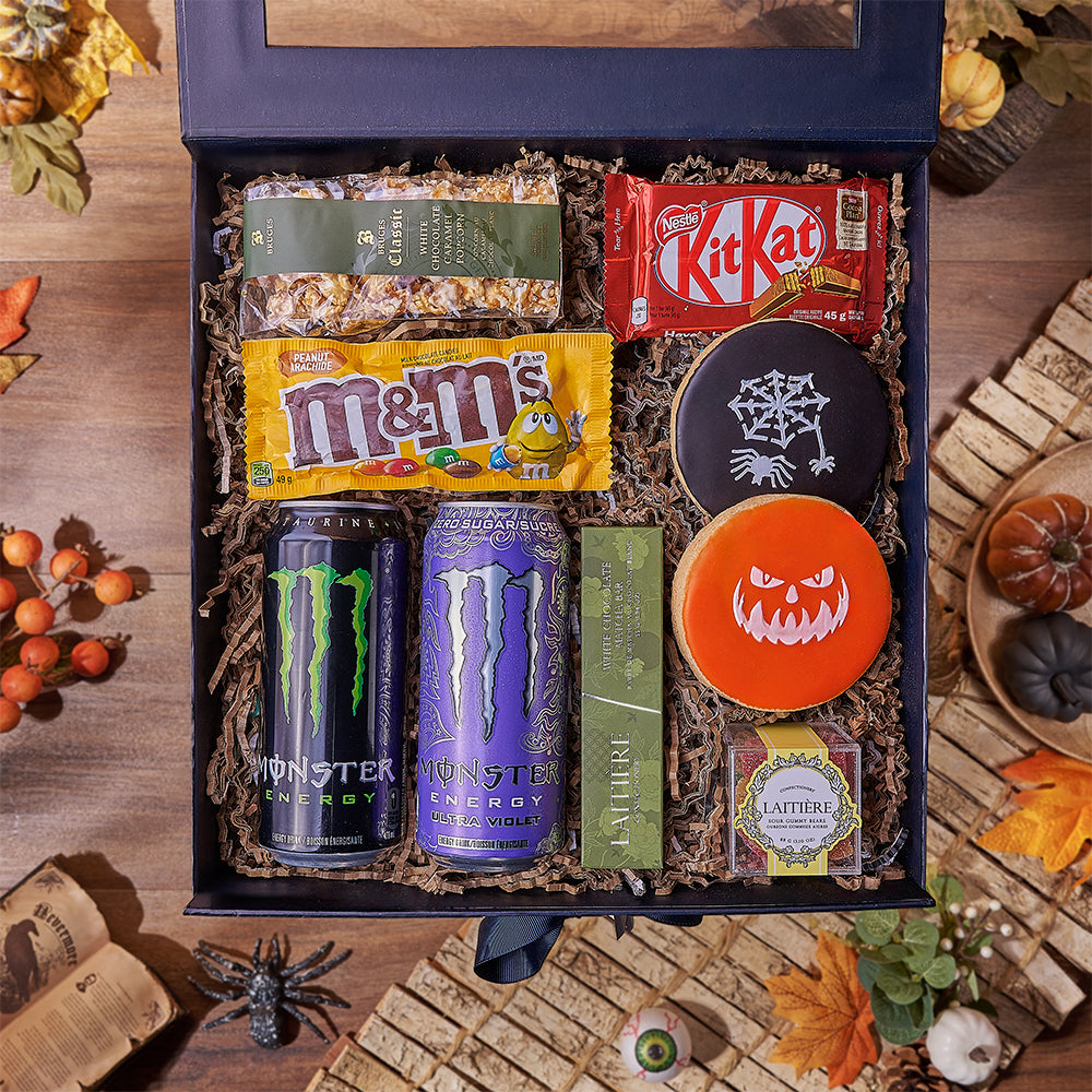 Halloween Monster Candy Box, halloween gift, halloween, candy gift, candy, energy drink gift, energy drink, Toronto delivery