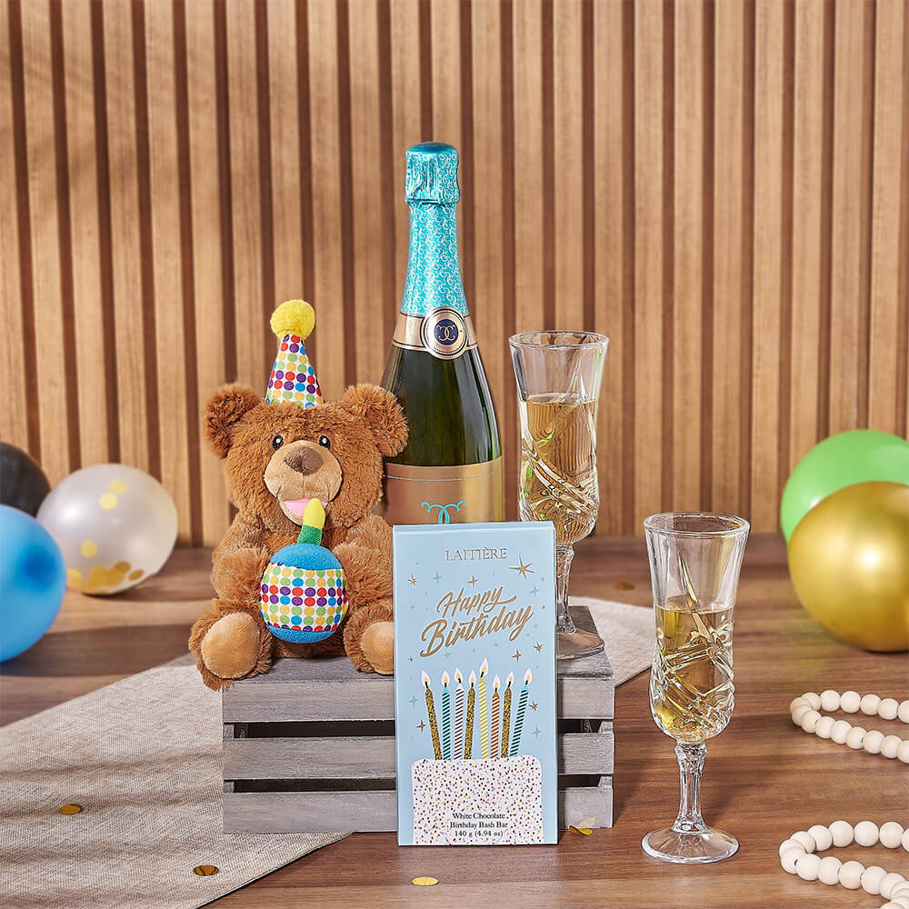 Birthday Sparkling Wine Gift Crate – how the gift is presented