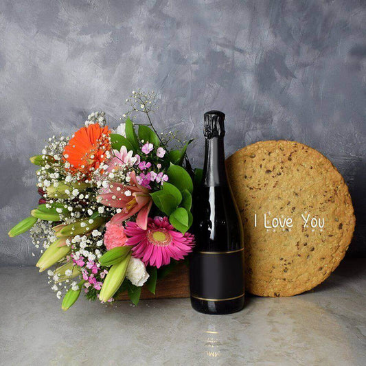 “I Love You” Cookie Cake Gift Set from Toronto Baskets - Champagne Gift Basket - Toronto  Delivery