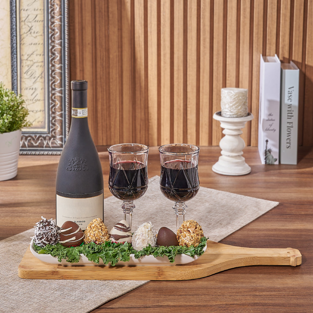 Indulgent Chocolate Strawberries &amp; Wine, wine gift, wine, chocolate covered strawberry gift, chocolate covered strawberry, Toronto delivery