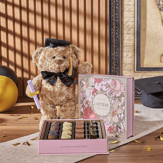 Indulgent Graduation Gift Set, graduation gift, graduation, chocolate gift, chocolate, plush gift, plush, Toronto delivery