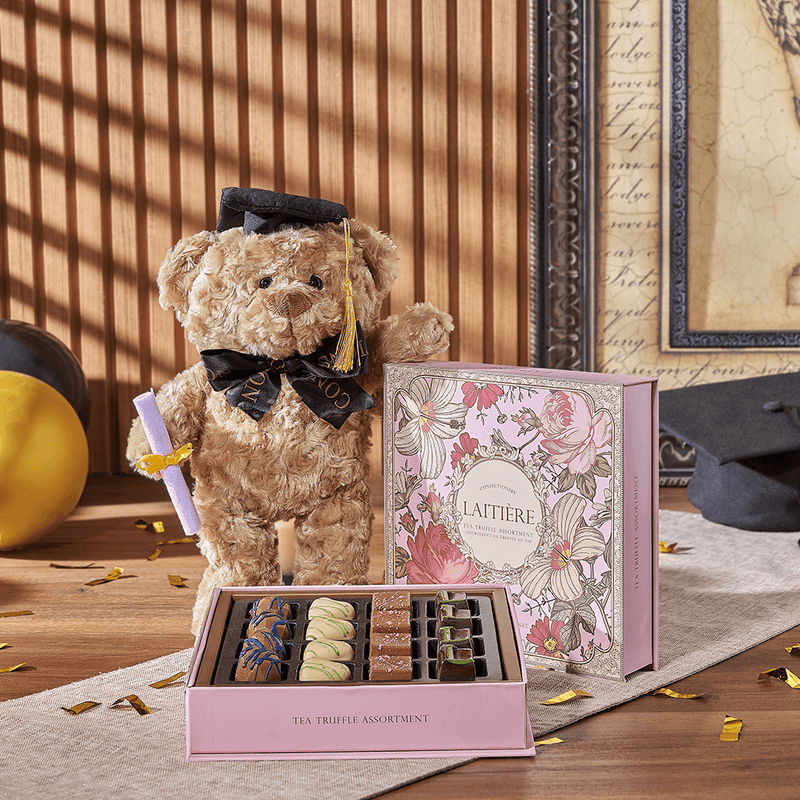 Indulgent Graduation Gift Set, graduation gift, graduation, chocolate gift, chocolate, plush gift, plush, Toronto delivery
