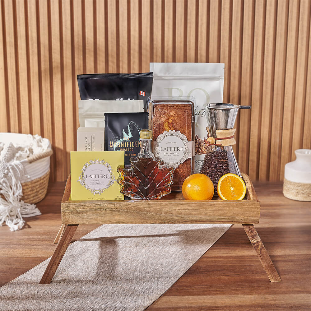 Acacia Wood Tray Gourmet Gift Set – how the gift is presented