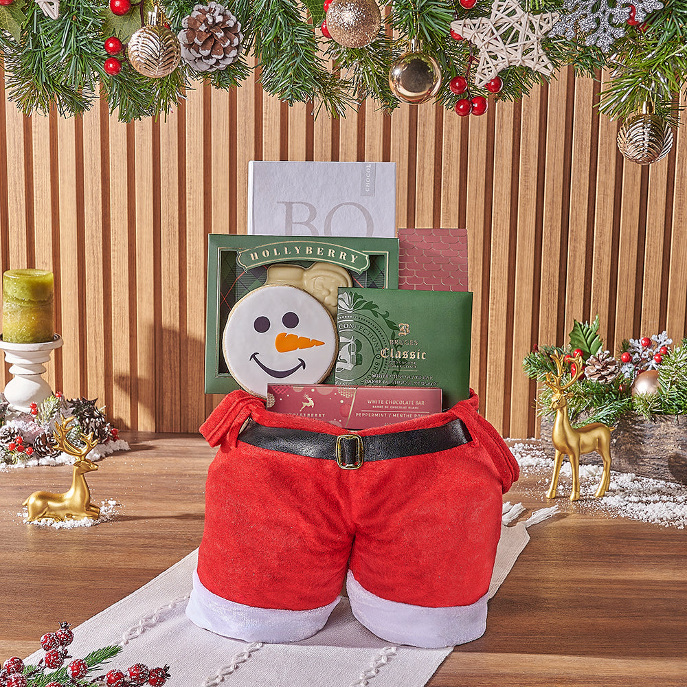 Festive White Chocolate and Cookie Gift Bag – how the gift is presented