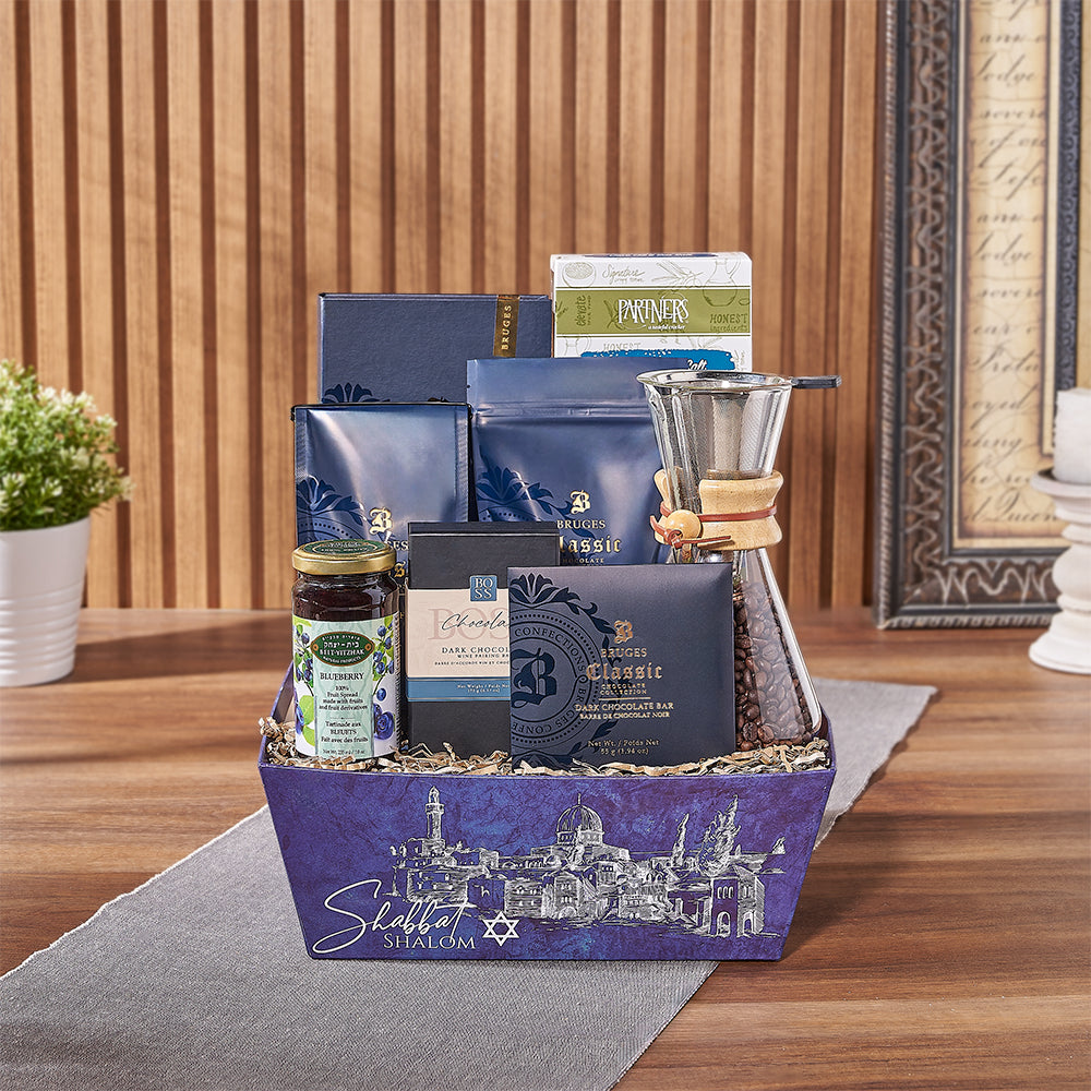 Hanukkah Kosher Coffee Chocolate Tray – how the gift is presented