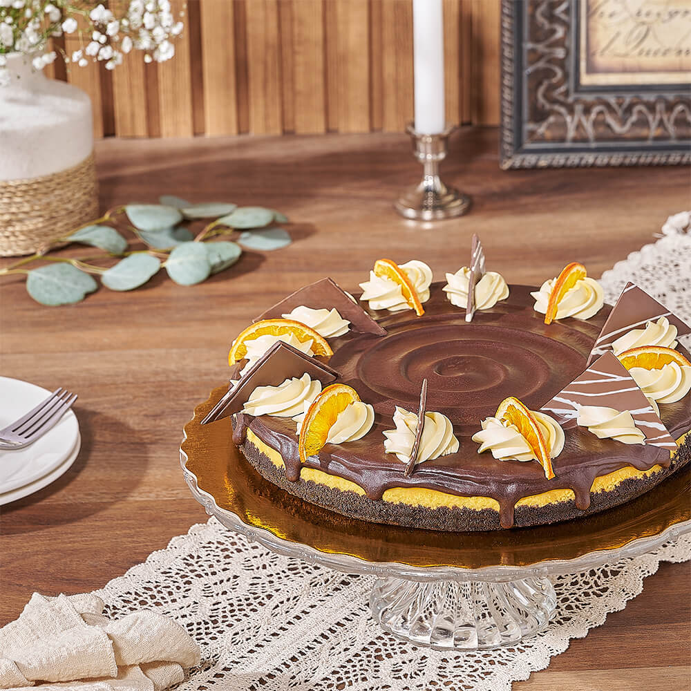 Grand Marnier Cheesecake with Chocolate Shortbread Base – how the gift is presented