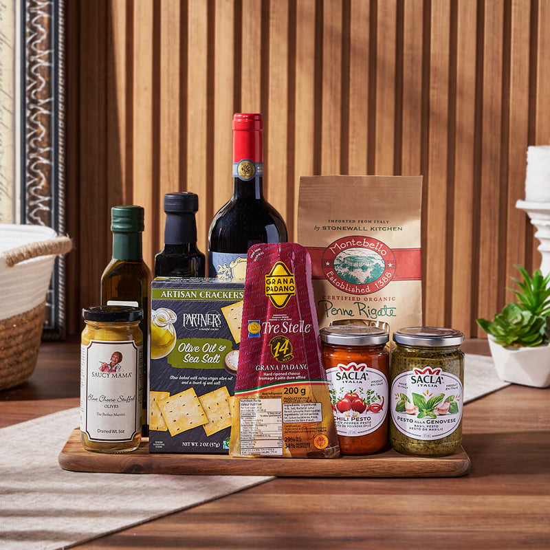 Little Italy Wine Basket, wine gift, wine, pasta gift, pasta, gourmet gift, gourmet, Toronto delivery