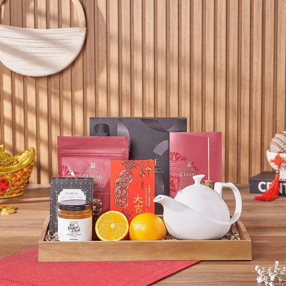 Lucky Tea Time Gift Tray, chinese new year gift, chinese new year, lunar new year gift, lunar new year, tea gift, tea, Toronto delivery
