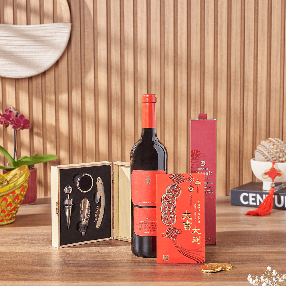 Lucky Wine &amp; Chocolate Gift Set, chinese new year gift, chinese new year, lunar new year gift, lunar new year, Toronto delivery