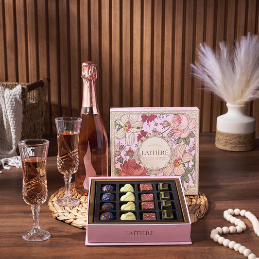 Luxe Treasures & Champagne Gift, champagne gift, champagne, sparkling wine gift, sparkling wine, chocolate gift, chocolate, mothers day gift, mothers day, Toronto delivery