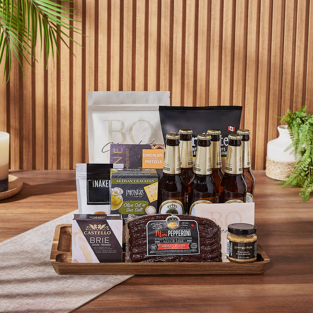 Markham Beer & Snacks Basket, beer gift, beer, snack gift, snack, charcuterie gift, charcuterie, Toronto delivery