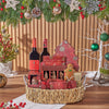 Merry Berry Christmas Basket, wine gift, wine, chocolate gift, chocolate, cookie gift, cookie, Toronto delivery