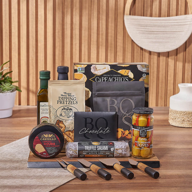Mighty Feast Gourmet Gift Set, gourmet gift, gourmet, cheese board gift, cheese board, charcuterie gift, charcuterie, Toronto delivery