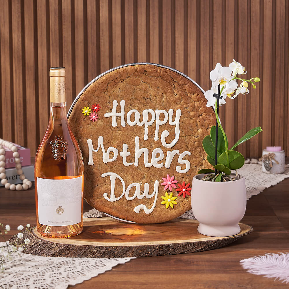 Mother's Day Cookie &amp; Wine Gift, mothers day gift, mothers day, wine gift, wine, plant gift, plant, orchid gift, orchid, Toronto delivery