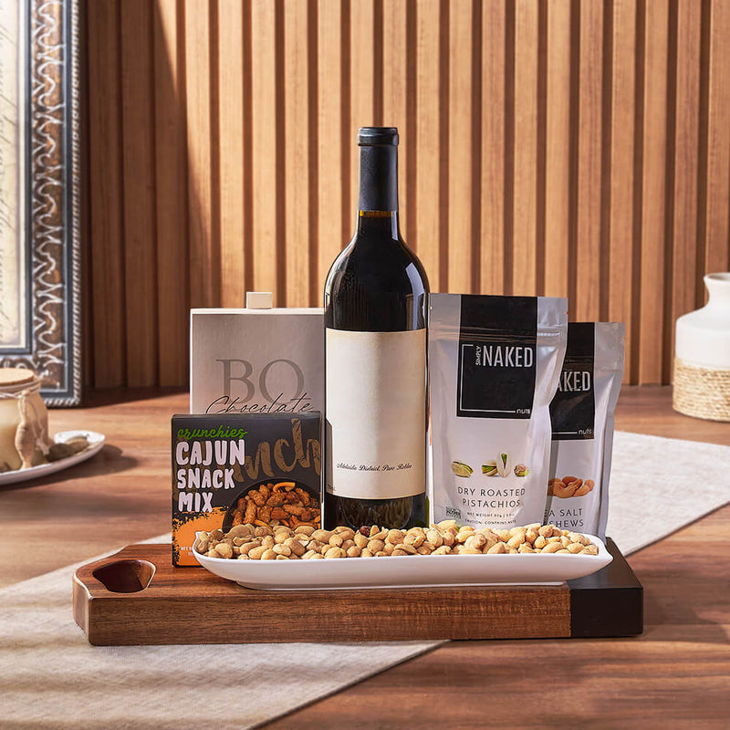 Nutty Surprise Wine Gift Basket, wine gift, wine, nuts gift, nuts, snack gift, snack, Toronto delivery