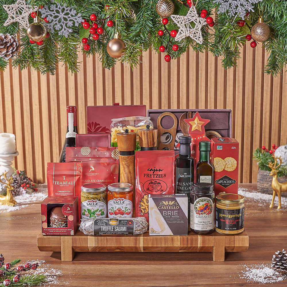 Opulent Christmas Wine &amp; Chocolate Gift Basket, wine gift, wine, chocolate gift, chocolate, cookie gift, cookie, wine gift, wine, christmas gift, christmas, Toronto delivery