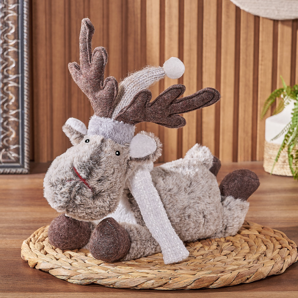 Playful Reindeer Plush – Plush gift baskets – Toronto delivery