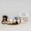 "Precious Baby Gift Set" Teddy Bear, Baby Socks, and Washcloth with Cupcakes and Brownies from Toronto Baskets - Toronto Delivery