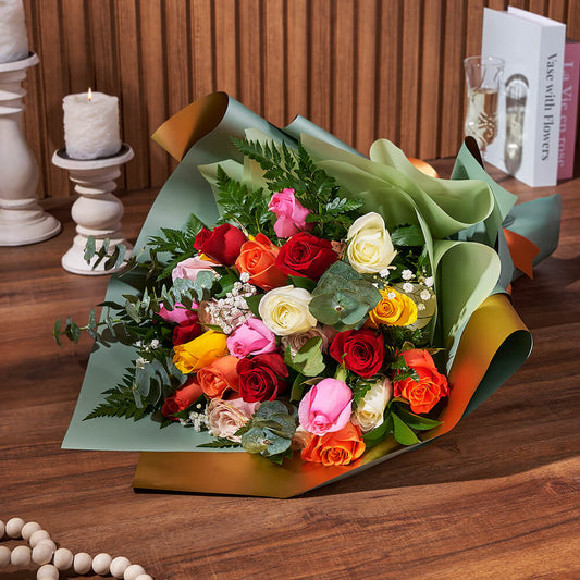 Prismatic Rose Bouquet Gift, rose gift, rose, flower gift basket, flower, Toronto delivery