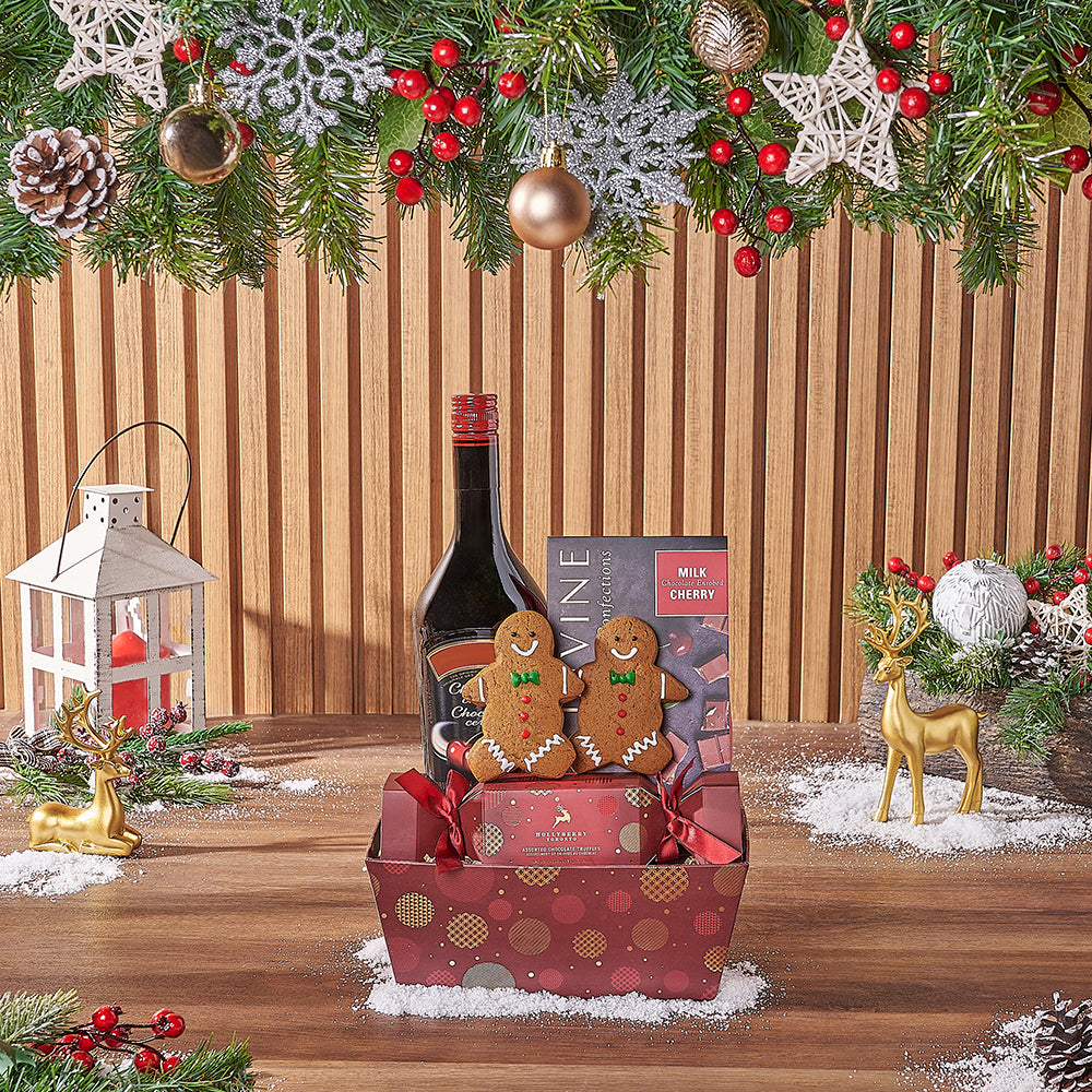 Red Sweets &amp; Spirits Gift Set, liquor gift, liquor, chocolate gift, chocolate, christmas gift, christmas, Toronto delivery