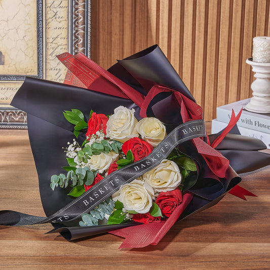 Red & White Rose Bouquet, rose gift, rose, flower gift, flower, bouquet gift, bouquet, Toronto delivery
