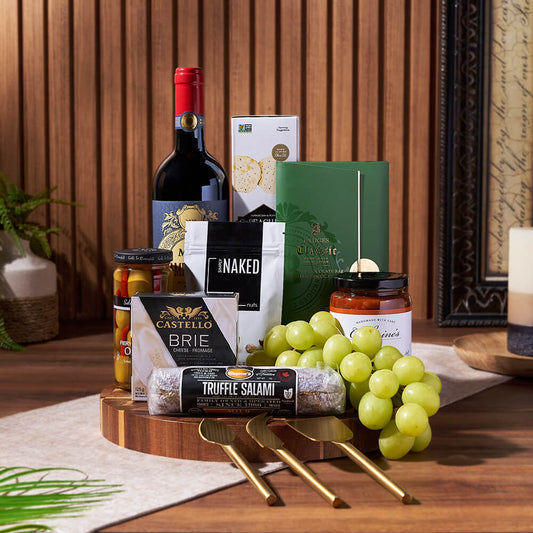 Riverdale Gift Set with Wine, wine gift, wine, cheese gift, cheese, charcuterie gift, charcuterie, Toronto delivery