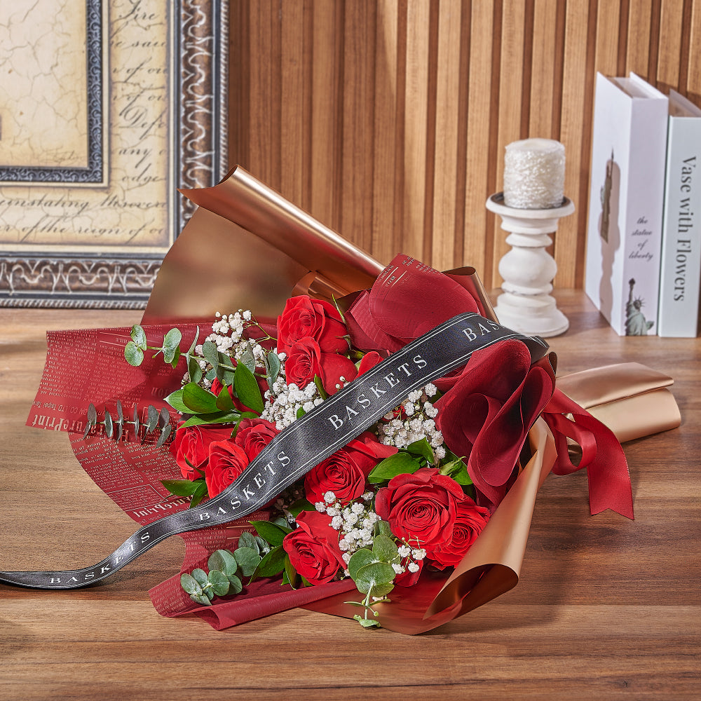 Custom Valentine’s Gift Baskets Toronto - Rosedale Red Rose Bouquet