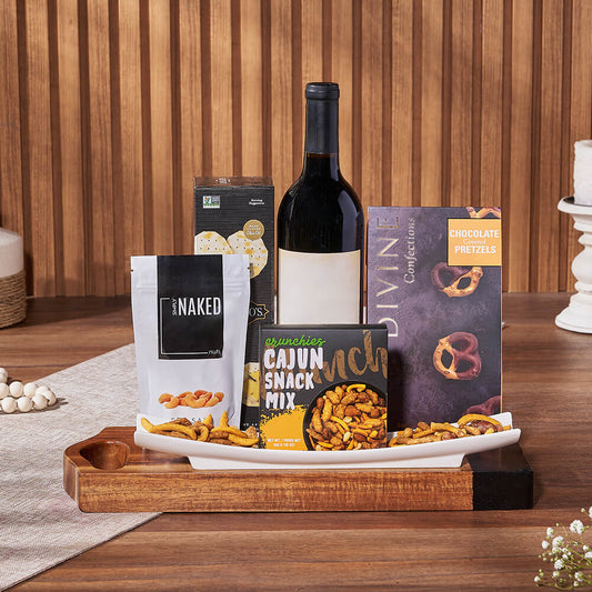 Salty Snack & Wine Gift Set, wine gift, wine, snack gift, snack, nuts gift, nuts, Toronto delivery