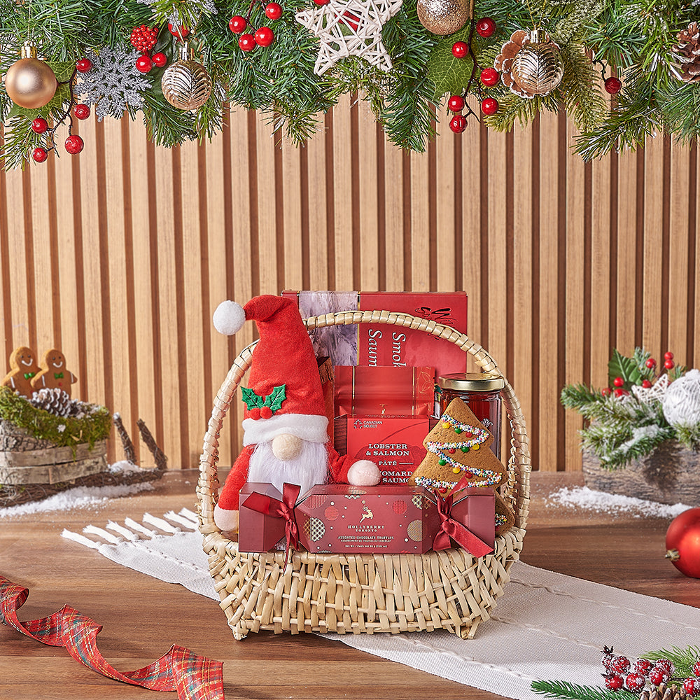 Santa’s Christmas Salmon Basket, Christmas gift, Christmas, salmon gift, salmon, holiday gift, holiday, seafood gift, seafood, Toronto delivery