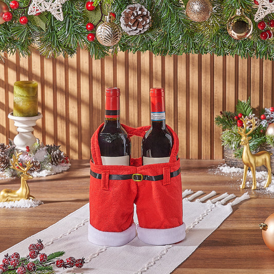 Santa’s Holiday Wine Duo Bag, Christmas gift, Christmas, wine gift, wine, holiday gift, holiday, Toronto delivery