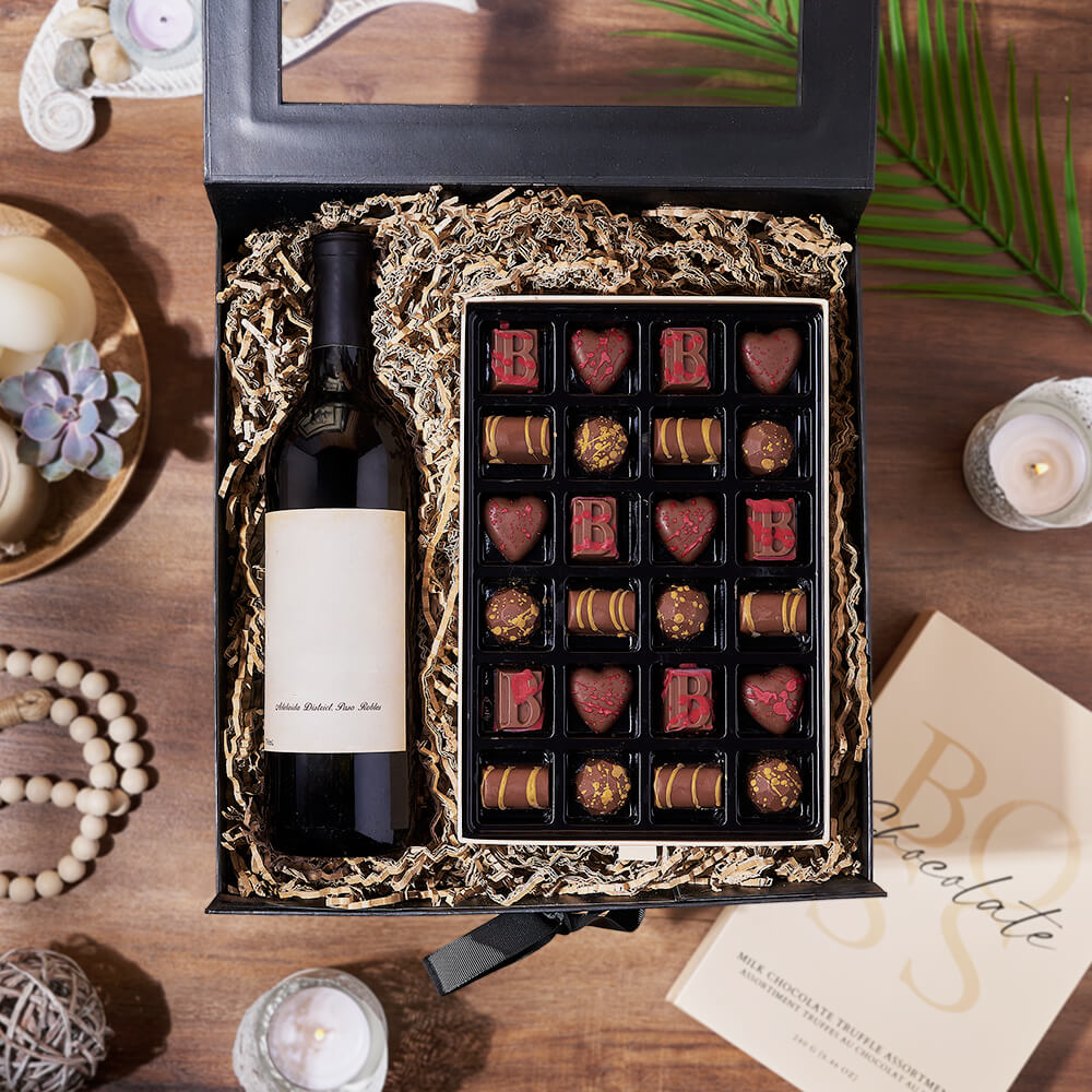 Wine with BOSS Truffles Gift – how the gift is presented