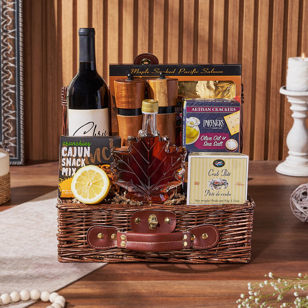 Seafood Wonder &amp; Wine Gift Set, wine gift, wine, seafood gift, seafood, salmon gift, salmon, Toronto delivery