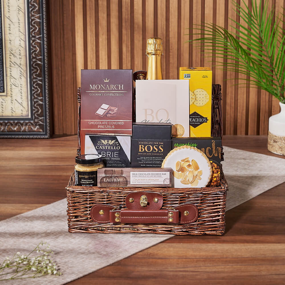 Sparkling Wine and Chocolate Indulgence – how the gift is presented