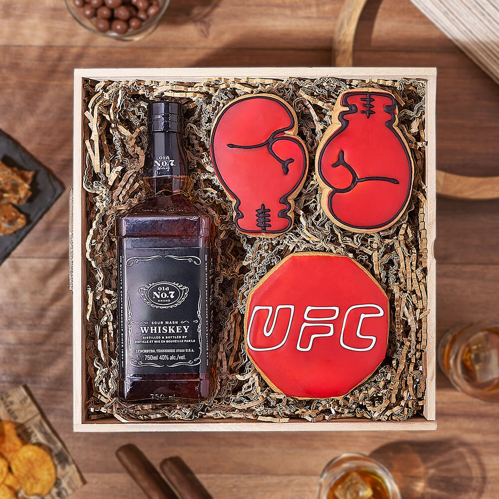 Spirits &amp; Boxing Cookie Gift, liquor gift, liquor, cookie gift, cookie, sports gift, sports, Toronto delivery