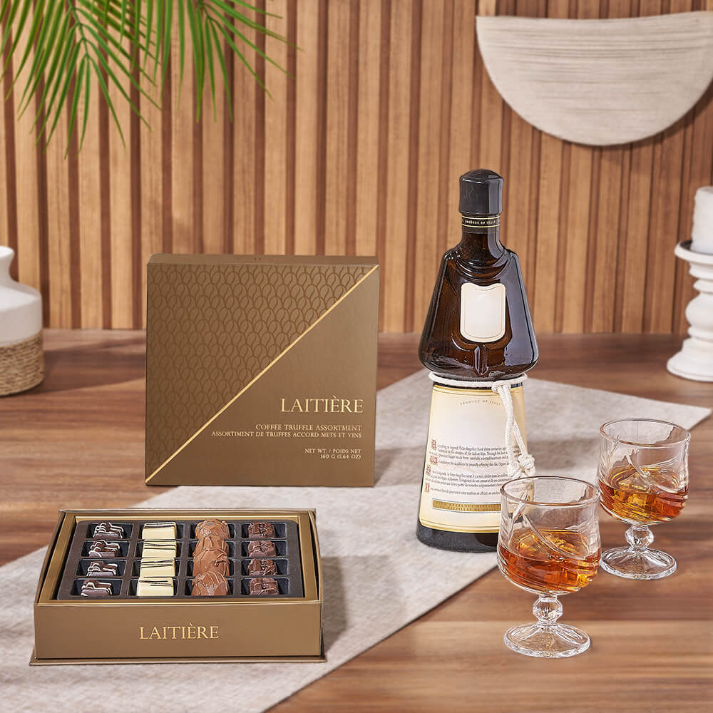Spirits &amp; Truffle Gift Set, liquor gift, liquor, chocolate gift, chocolate, Toronto delivery