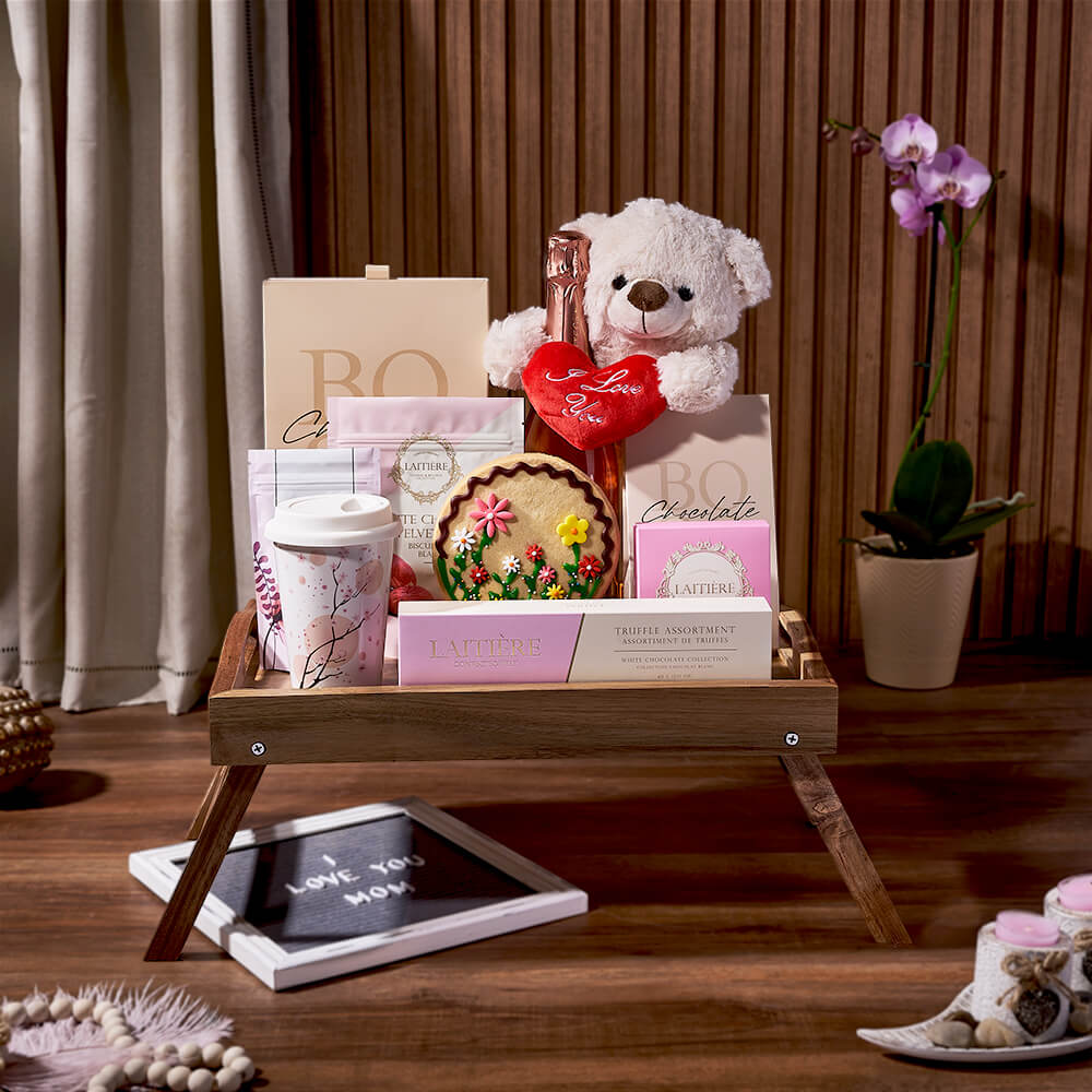 Assorted Chocolate and Sparkling Wine Basket – how the gift is presented