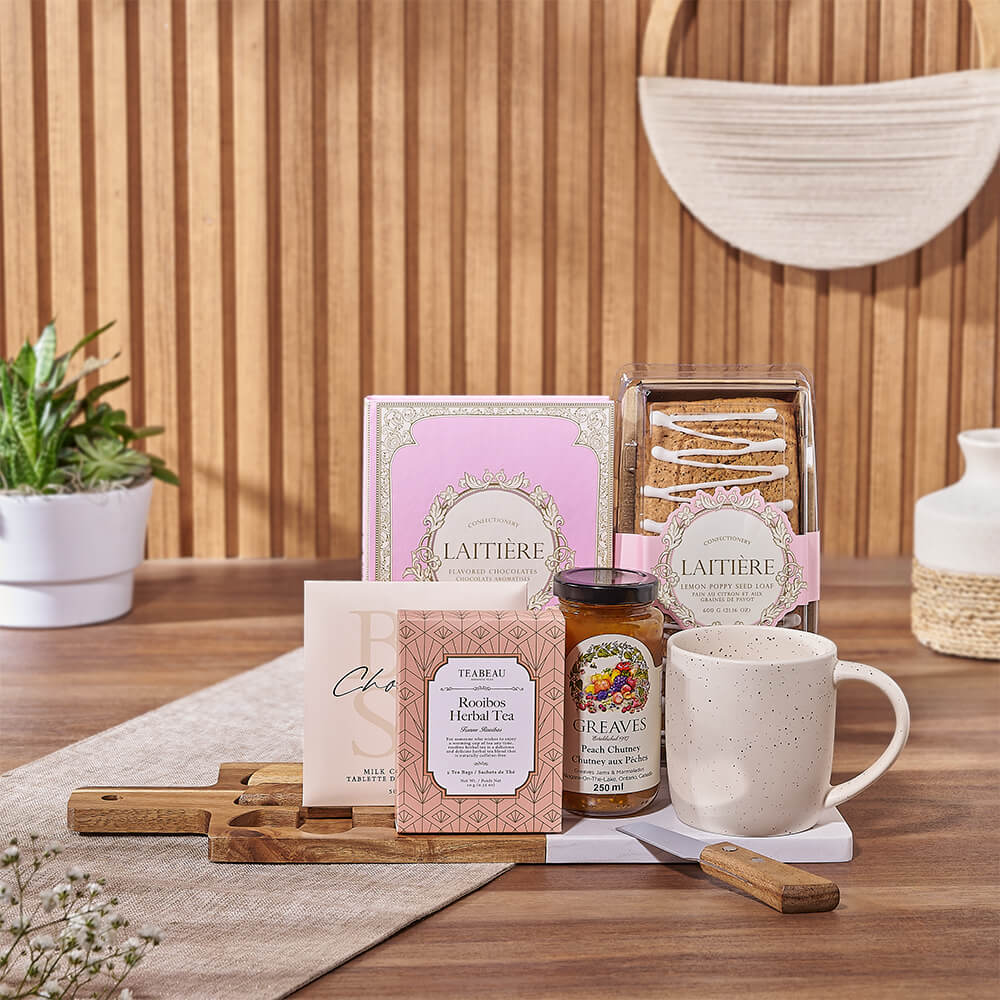Tea And Snacks Gourmet Gift Basket, tea gift, tea, chocolate gift, chocolate, Toronto delivery