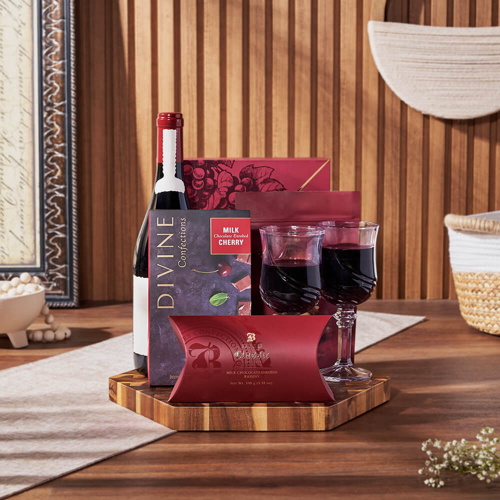 Tempting Chocolate & Wine Gift, wine gift, wine, chocolate gift, chocolate, Toronto delivery