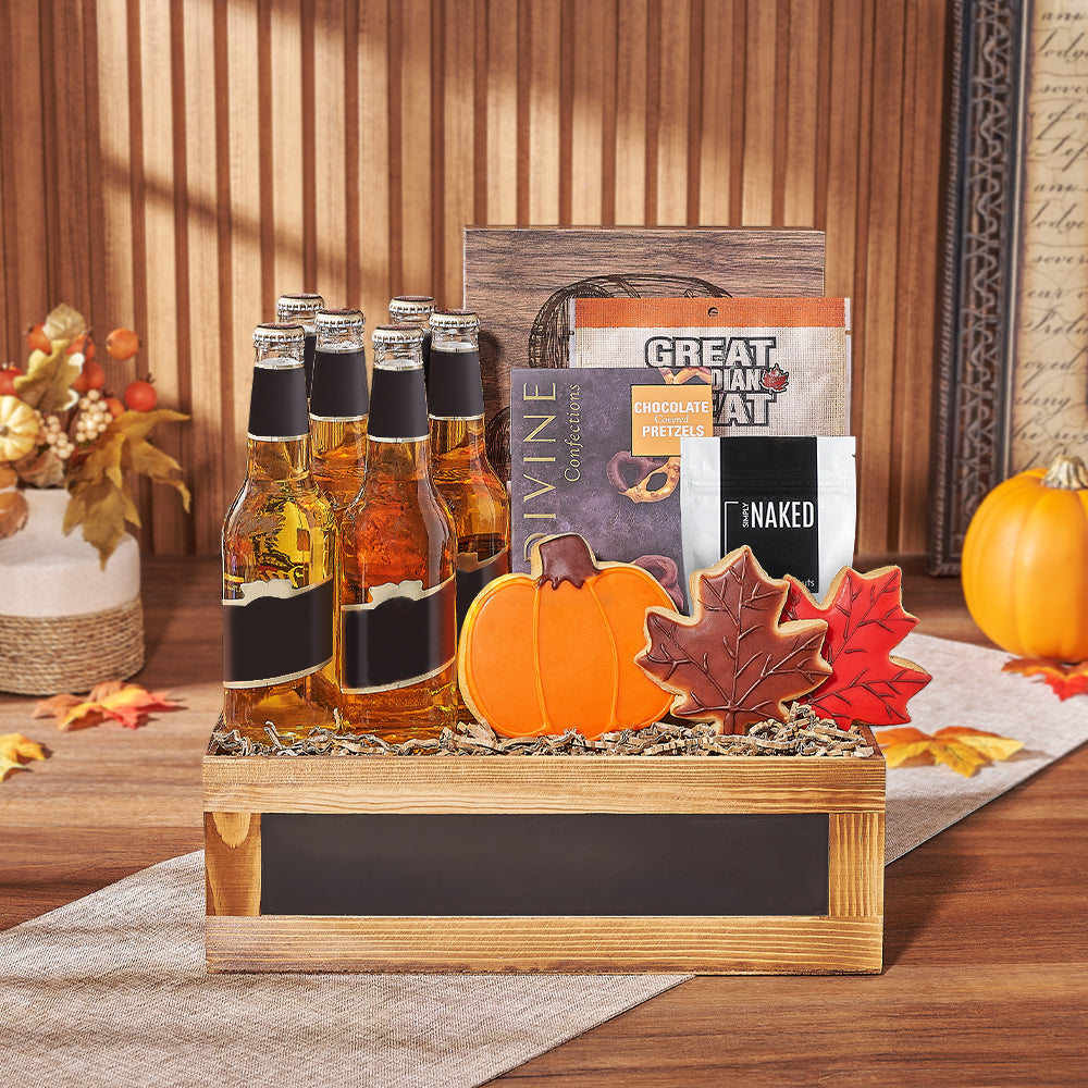 Thanksgiving Beer &amp; Treats Basket, thanksgiving gift, thanksgiving, beer gift, beer, cookie gift, cookie, Toronto delivery