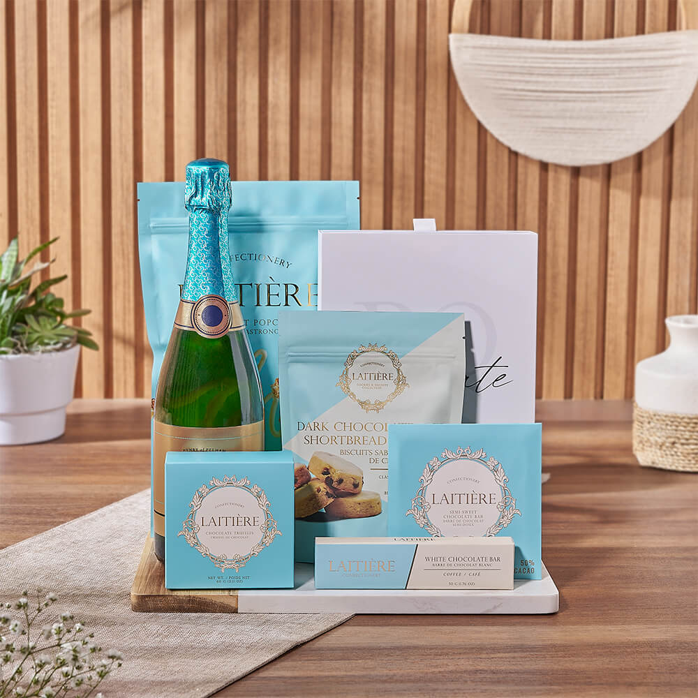White Chocolate Treats with Sparkling Wine – how the gift is presented